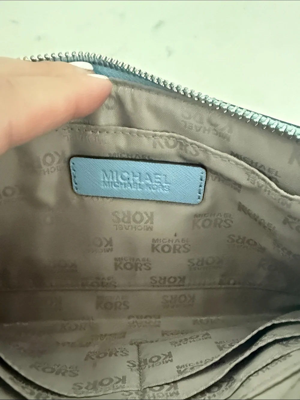 Michael Kors Light Blue Wristlet Clutch